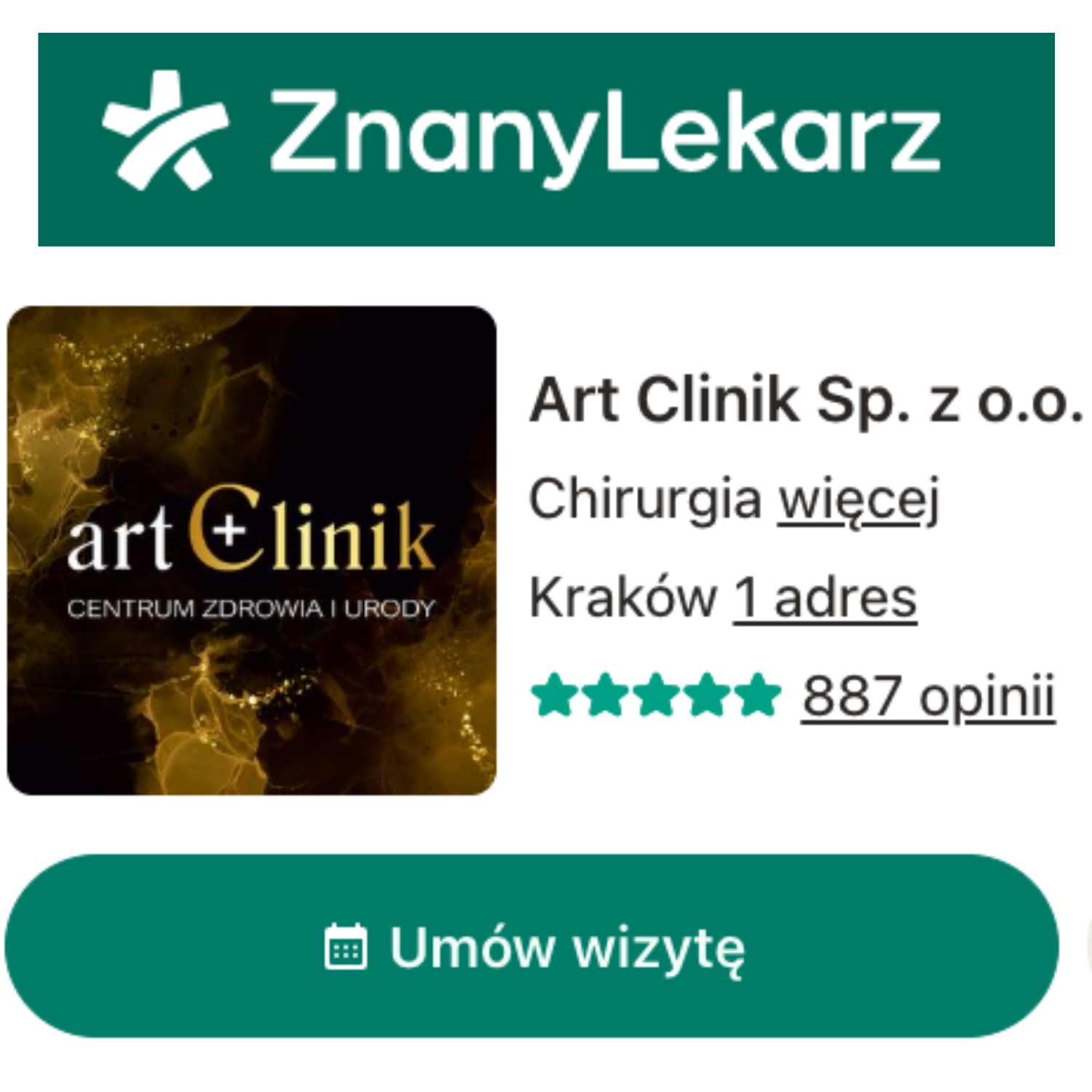 Umów wizytę przez Znany Lekarz